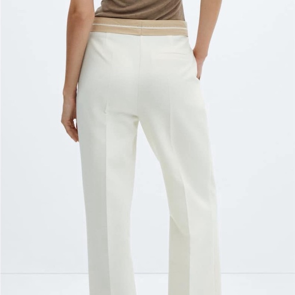 NWT ⚡️Mango⚡️ Pleated Trousers wth Turn-Up Waist - Picture 4 of 7